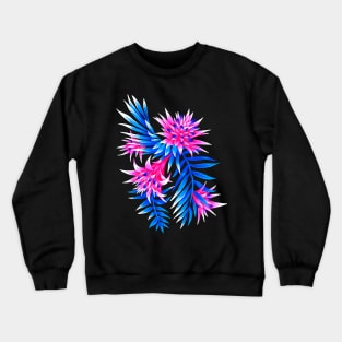 Fasciata Tropical Floral - Mid Blue/Pink Crewneck Sweatshirt